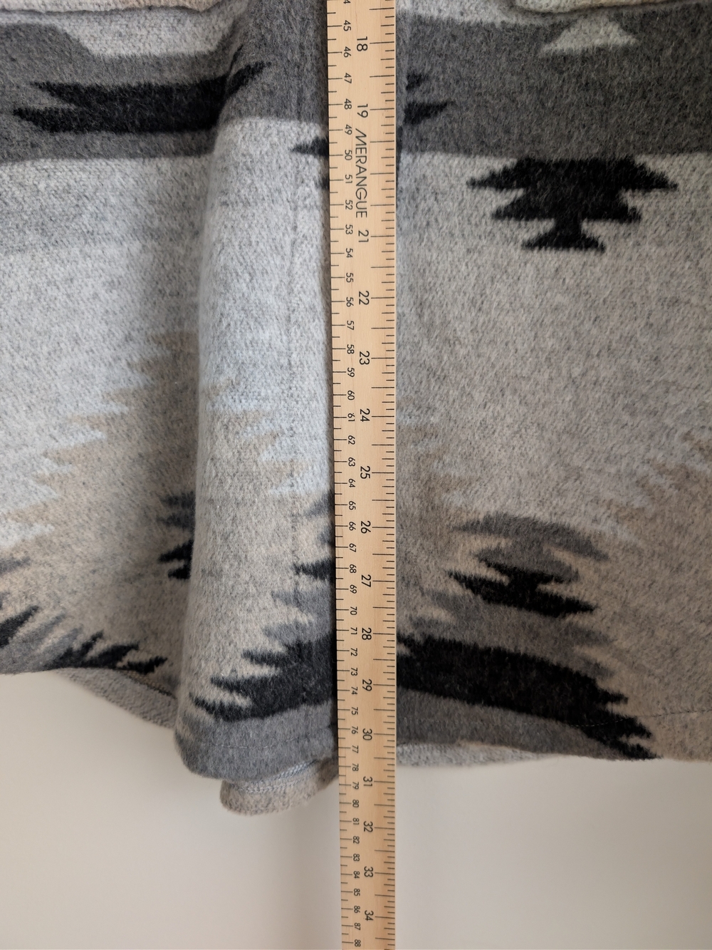 Aztec Pattern Button-Up Shacket in Gray and Tan - Picture 7 of 8